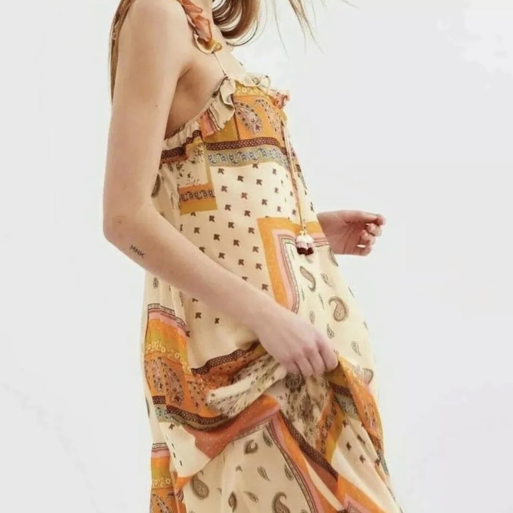 Rare NWT Zara Paisley Boho Maxi Dress XXS blogger favorite fall dress maxi - Picture 6 of 11